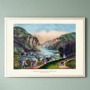1860 - View of Harpers Ferry, Currier & Ives