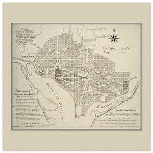 1792 Plan der Stadt Washington im Territory von Columbia
