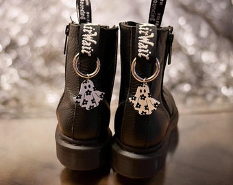 Ghost Boot Charms - Halloween Doc Boot Charms - Cute Ghost Boot Charms - Girly Goth Gift - Doc Martens Boot Charm - DM Boot Tag Charms