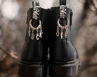 Dijes para botas F*CK OFF - Dijes para botas Doc Martens - Dijes para etiquetas de botas DM - Regalo gótico