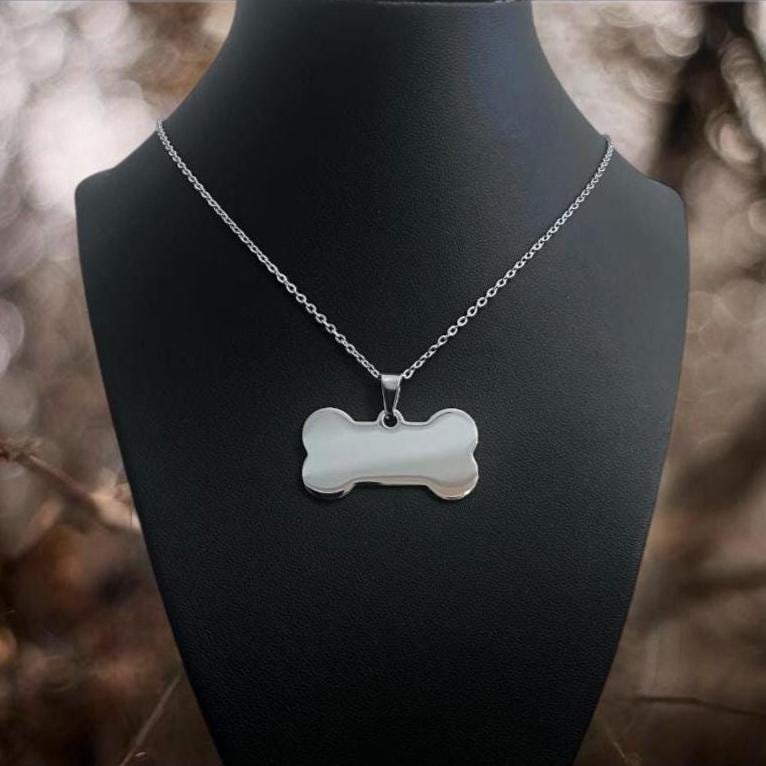 Dog Bone Necklace - Dog Tag Necklace - Stainless Steel Dog Necklace - Kemonomimi Inumimi Dog Tags - Dog Lover - Pet Play Necklace