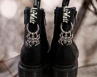 Spider Boot Charms - Arachnid Doc Boot Charms -  Boot Charms - Girly Goth Gift - Doc Martens Boot Charm - DM Boot Tag Charms