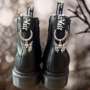 Skull Butterfly Boot Charms - Goth Butterfly Boot Charms - Butterfly Doc Charms - Punk Gothic Fairy Grunge Elder Emo Gift