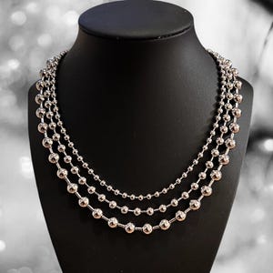 Stainless Steel Ball Necklace - 4mm 6mm 8mm Stainless Steel Ball Chain - Ball Bead Chain Choker - No Tarnish Ball Chain -Gift for Him/ Her