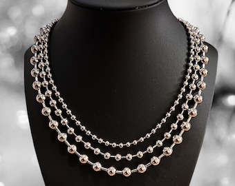 Roestvrijstalen kogelketting - 4 mm 6 mm 8 mm roestvrijstalen kogelketting - kogelketting choker - kogelketting geen aanslag - cadeau voor hem/haar