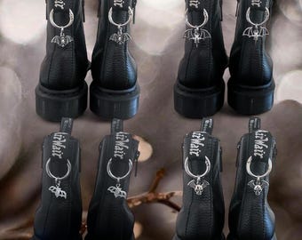 Bat Boot Charms  - Vampire Boot Charms - Halloween - Doc Martens Boot Charm - DM Boot Tag Charms - Bats Day- Punk Goth Elder Emo Gift