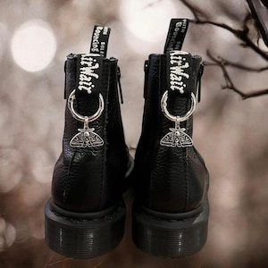 Luna Moth Boot Charms - Butterfly Moon Moth Boot Charms - Goth Butterfly - Butterfly Luna Moon Doc Charms - Punk Gothic Fairy Elder Emo Gift