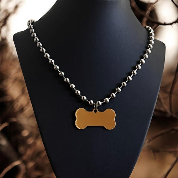 国内未入荷 Dolls Kill - Dog Bone Ball Chain Necklace Doggie Bone Tag Ball Chain Necklace - Silver – Dolls Kill