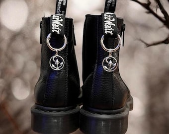 Mushroom Boot Charms - Moon and Mushroom Doc Charms - DM Boot Accessories - Boot Jewelry- Air Wair Charms - Gothic Punk Fairy Elder Emo Gift