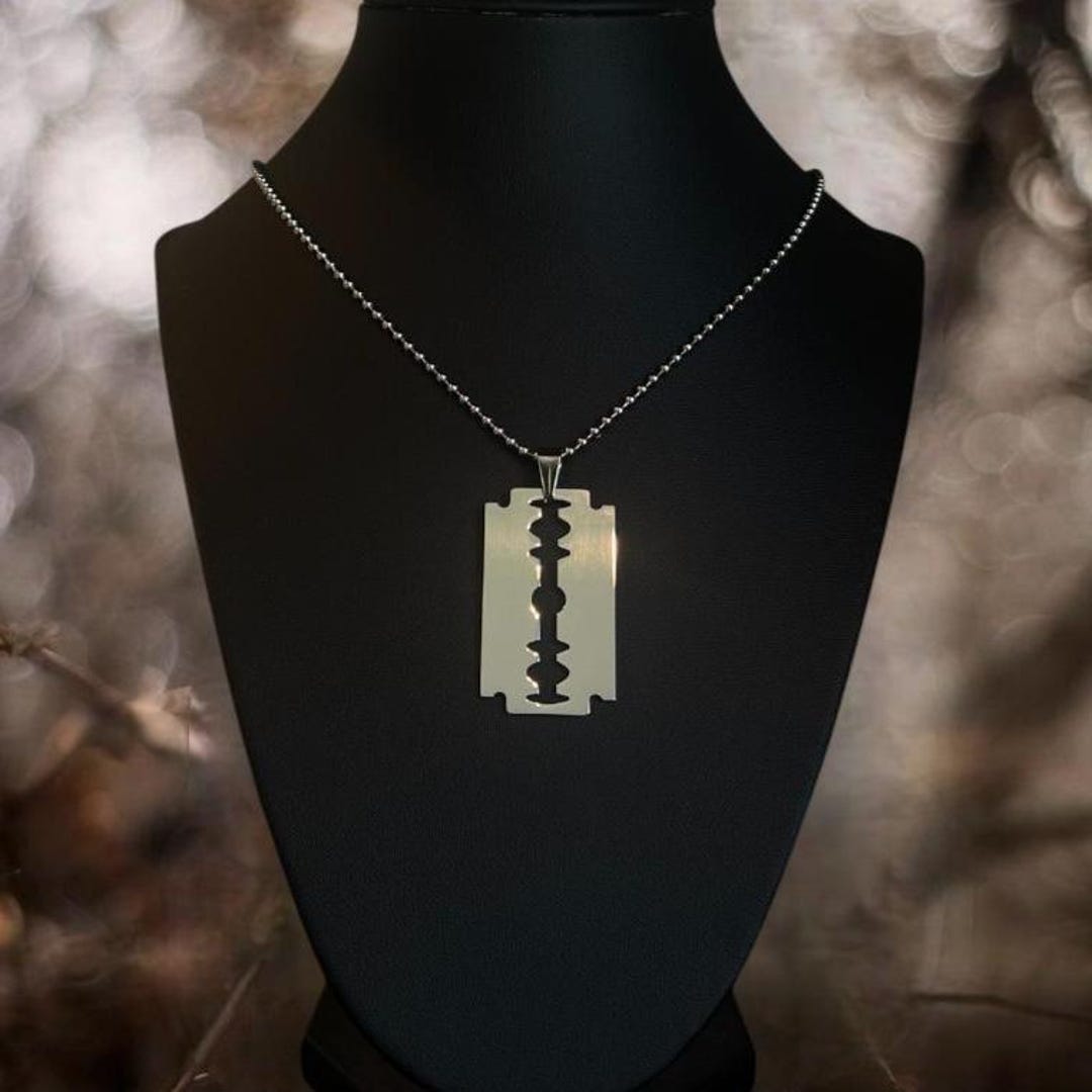 Razor Blade Necklace - Razor Necklace - Stainless Steel Blade Necklace ...