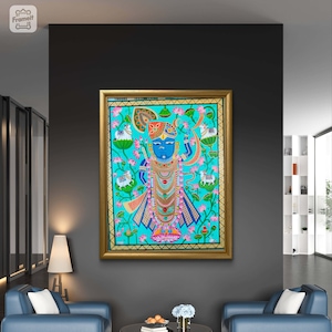 Handmade Srinathji Pichwai Painting: Traditional Indian Art