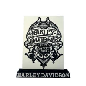 Custom Harley Davidson 3D Plaque, Unique 3D Sign with Harley Davidson Stand Included