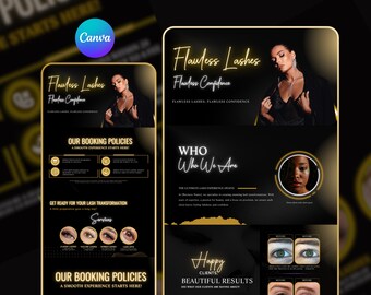 Lash Tech Acuity Scheduling Vorlage, Lash Tech Acuity Scheduling, Gold Acuity Template, Lash Tech Website, Website Template, Lash Website