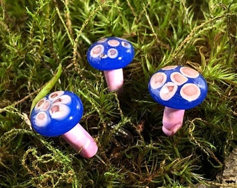 Fairy Terrarium Mini Glass Mushrooms - set of 3