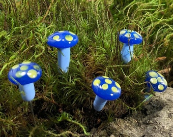 Fairy Terrarium Mini Glass Mushrooms - set of 5