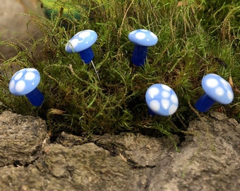 Fairy Terrarium Mini Glass Mushrooms - set of 5