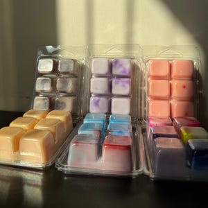 Fondants de cire de soja coulés à la main : tartelettes aromathérapie scintillantes, parfum d'ambiance