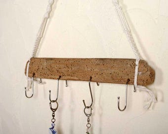 Driftwood branch accessory hanger, key hanger, display necklace hanger, key holder, driftwood wall hanger, high-quality driftwood material