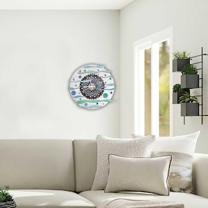 Bring original art into your room: a wall clock made from recycled grass-cutting teeth, a handmade wall clock, a junk-style wall clock, 234