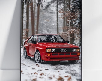 Audi Sport Quattro Poster, Wall Art, Car Photography