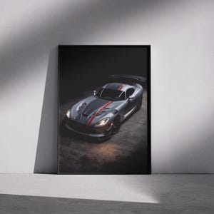 Dodge Viper ACR poster, Super car poster, Hyper car poster, Office decor, Gift for him, American muscle car, Dodge Vper wall art