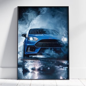 Ford Focus RS print, Boys Room Decor, Automotive Decor, Wall Art, Hyper car poster, Super car poster, Ford Poster, Ford Focus RS poster