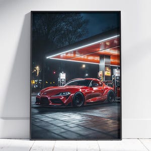 Toyota GR Supra print, Super car poster, Supra wall art, Hyper car poster, Toyota Supra poster, JDM poster, Automotive wall art, Gift