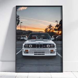 BMW M3 E30 Poster, Retro Car Poster, Automotive Decor, Boys Room Decor, Hyper car poster, Car guy gift, Super car poster, BMW Poster