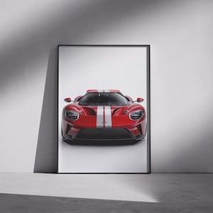 Ford GT poster, Hyper car poster, Super car poster, Office decor, Home decor, Ford GT wall art, Ford wall decor, Ford poster