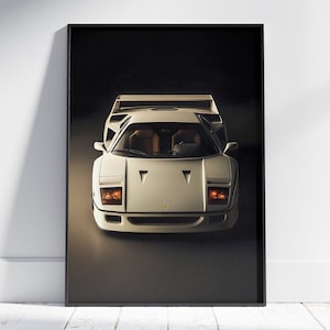 Ferrari F40 print, Classic super car poster, Hyper car poster, Super car poster, Ferrari poster, Sports car poster, Ferrari F40 poster