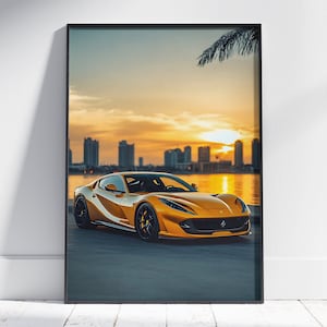 Ferrari 812 Superfast print, Super car poster, Automtive poster, Hyper car poster, Italian super car, Boys room decor, Ferrari poster
