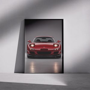 Mazda RX-7 poster, Mazda poster, Super car poster, Hyper car poster, Home decor, Wall decor, Mazda RX-7 wall art, Mazda RX-7 poster