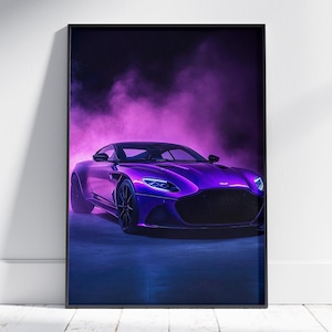 Affiche Aston Martin DBS Superlegerra, affiche de voiture hyper, affiche de voiture de luxe, affiche de super voiture, affiche de voiture exotique, affiche d&#39;Aston Martin
