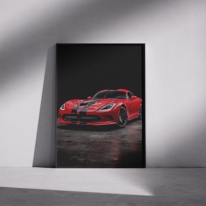 Dodge Viper poster, Super car poster, Hyper car poster, Office decor, home decor, Gift for him,  Dodge viper print, Dodge Viper wall art