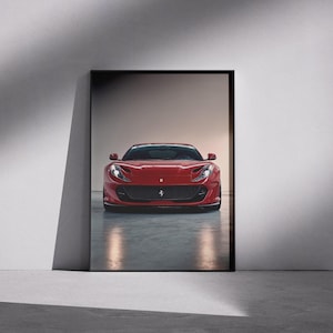 Ferrari 812 Superfast poster, Super car poster, Hyper car poster, Office decor, Home decor, Gift for him,  Ferrari poster, Ferrari wall art