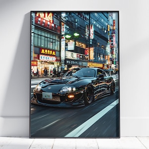 Póster de Toyota Supra MK4, supercoche, hipercoche, impresión de coche deportivo, decoración de habitación de niño, decoración de garaje, regalo, póster de Toyota Supra, póster de JDM
