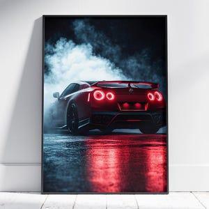 Impressão Nissan GTR R35, pôster de supercarro, arte de parede automotiva, pôster de hipercarro, arte de parede JDM, pôster Nissan GTR, pôster GTR