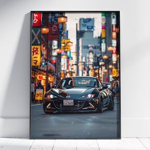 Mazda MX-5 Miata print, JDM poster, Super car poster, Boys room decor, Mazda MX5 poster, gift Mazda poster, JDM car wall art