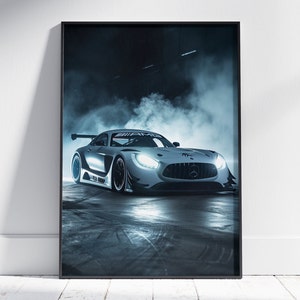 Mercedes AMG gt print, super car poster, hyper car poster, boys room decor, Mercede AMG GT poster, Mercedes-Benz poster