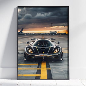Impressão Koenigsegg Agera RS, pôster Hyper Car, decoração automotiva, pôster de carro de luxo, pôster de supercarro, decoração de quarto de meninos, presente, pôster Koenigsegg
