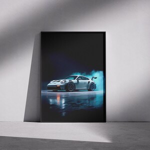 Porsche 911 GT3RS 992 poster, Super car poster, Hyper car poster, Home decor, Automotive decor, Office decor, Porsche GT3RS wall art
