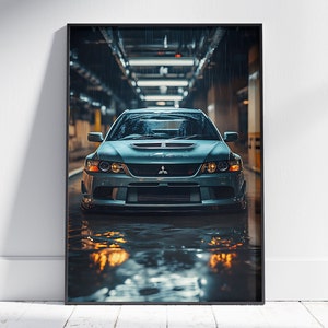 Mitsubishi Lancer Evo 9 print, JDM car poster, Super car poster, Hyper car poster, Automotive wall art, Mitsubishi Evo wall art