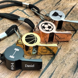 Personalized Coach Teacher Whistle, Custom Engraved Stainless Sport Gift for Referee, Trainer, Football, Basketball, Teacher Appreciation