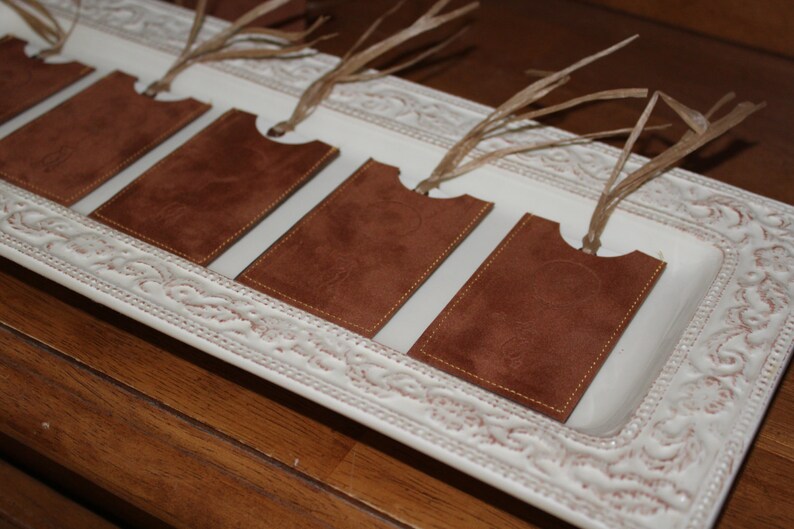 12 Baby Gift Tags ~ Winnie the Pooh Tags in Brown Suede