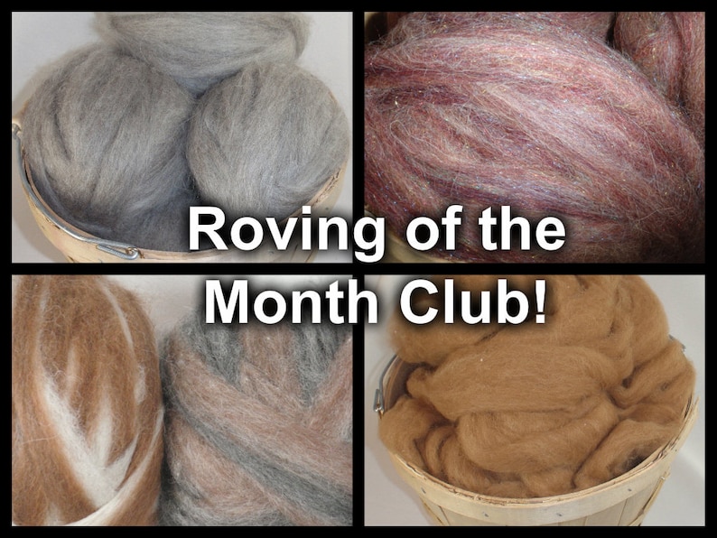 Spinning Fiber - Roving Club, Fiber Club - Alpaca Roving, Wool Roving, Spinning, Roving, Merino Roving - 4 oz., 3 Month Subscription bild 1