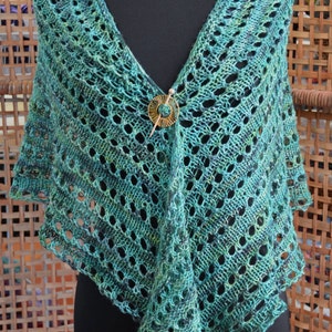 Jade Flower Wrap knit shawl pattern by Amanda Richardson