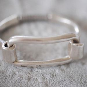 Brazalete de plata de ley 925 maciza, joyería hecha a mano, regalo para Navidad A-39