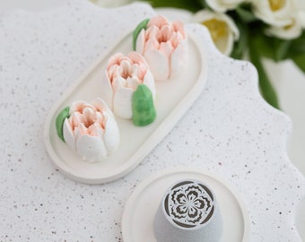 Large zephyr flower nozzles for stunning realistic bouquets, Icing piping tips XXL zephyr tulip, marshmallow flower, gift for wedding