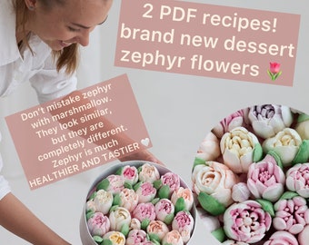 PDF marshmallow-bloemrecept digitaal, appelpuree en -sap, luchtig dessert. eetbare bloemen, zefierreceptboeket, leer hoe je het maakt