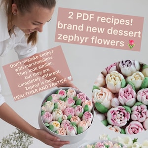 PDF Marshmallow-Blüten-Rezept digital, Apfelmus und -saft, flauschiges Dessert. essbare Blumen, Zephir Rezept Bouquet, lernen Sie, wie man es macht